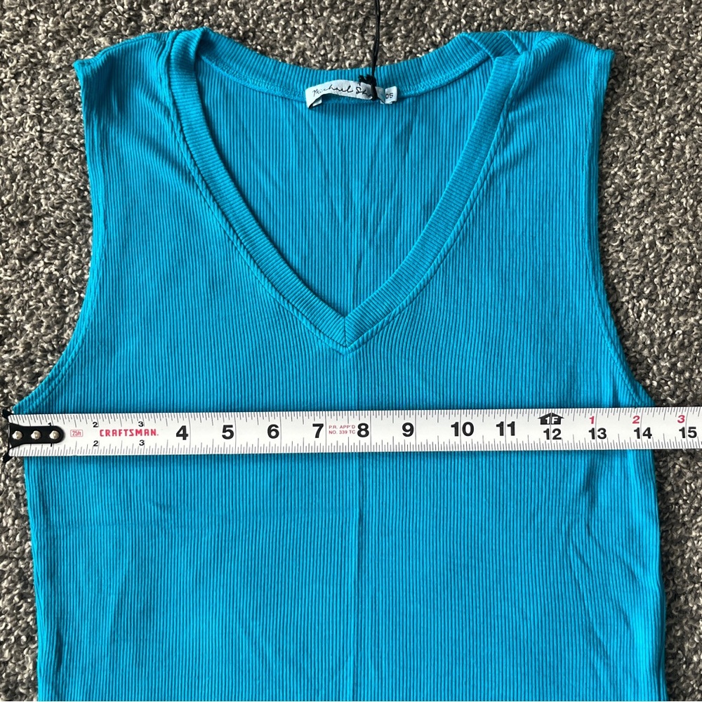 Michael Stars Ribbed Blue Tank Top - Picture 8 of 9